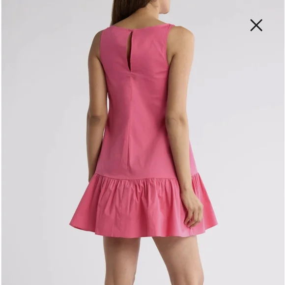 Donna Morgan Vibrant Pink Flambe Mini Dress - Picture 2 of 6